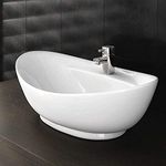 Home Supplies Ceramic Bathroom Sink,Bathroom Vessel Sink Classic design aesthetic harmony Cloakroom Sink Small Cloakroom Basin White Countertop Ceramic Wash Basin Vanity Unit 135x405x330mm (HxWxD)