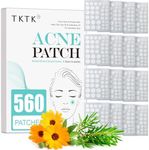 TKTK Pimple Patch Acne Patch, 4 Sizes 560 Patches Acne Absorbing Cover Patch, Hydrocolloid Invisible Acne Patches For Face Zit Patch Acne Dots Tea Tree, Calendula Oil - 4 Pack