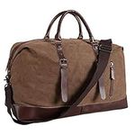 Ulgoo Weekend Bag Overnight PU Leather Travel Duffel Bag Canvas Bag (Coffee)