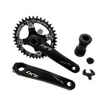 Bike Crank Arm Set Mountain Bike Crank Arm Set 170mm 104 BCD with Bottom Bracket Kit, Single Chainring and Chainring Bolts for MTB BMX Road Bicyle, Compatible with Shimano, FSA, Gaint (Black, 38T)