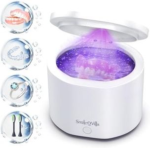 Smile-O-Villa Ultrasonic Retainer & Jewelry Cleaner with UV Light, Professional Sonic Dental Cleaner for Retainers, Invisalign, Dentures, Mouth Guard, Night Guard