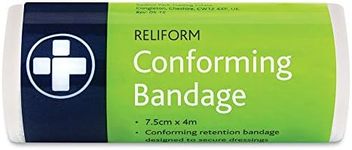 Reliance Medical Reliform Conforming Bandage - Strong Adhesive, Tearable by Hand, Versatile Medical Tape for First Aid, Sports and Injury Prevention, 7.5 cm x 10 m, Pack of 10