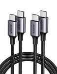 UGREEN USB C to USB C Charger Cable 2 Pack, 60W Type C Cable, PD Fast Charging Braided Cord, Compatible with iPhone 16 Pro Max/15, Galaxy S24 S23, MacBook Pro, iPad Pro, Pixel9, Chromebook, Switch, 2M