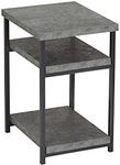 Household Essentials 8097-1 Side/End Table with Shelf for Storage, Faux Slate Concrete