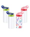 OFFNOVA Kids Sublimation Tumbler, Kids Sublimation Tumbler Blank with with One-Click Pop-up Straw and Handle, Children Sublimation Cups for Milk, Soda, Juice, Drinks (4 Pack)