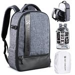 K&F Concept Camera Backpack, Hard Shell Camera Bag Large Photography Backpack with 15.6" Laptop Compartment & Rain Cover