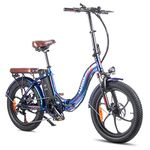 Fafrees Electric Bike, 20" Folding Electric Bikes for Adults, 36V 18Ah/648Wh Removable Battery Ebike 120-150KM Mileage Pedal Assist MTB, 3.0" Fat Tire Electric Bike for Man Women, F20 Pro Blue