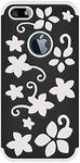 Amzer AMZ95314 Limited Edition Hybrid Flora Case Cover for iPhone 5, iPhone 5S, iPhone SE (Fits All Carriers) - 1 Pack - Retail Packaging - Black/Ivory White