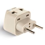 OREI India to European Adapter, Russia, Turkey & More Type C Travel Adapter - Perfect for Laptop, Camera Charger and More- CE, RoHS -Beige - 5 Years Warranty