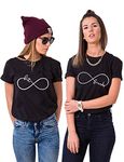 Best Friend T-Shirt for Girls BFF Sister Shirt Women's Summer Top BFF Gift 1 Piece, Black-friend, S