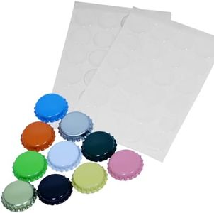 HAWORTHS 50 Flat Decorative Bottle Cap Mixed Colors(10colors) 50 Pieces Clear Epoxy Dot Stickers Hair Bows, DIY Pendants Craft ScraPbooks