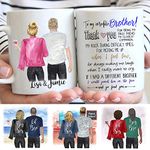 Custom Brother Mug from Sister, Personalized Brother Birthday Gifts from Sister, Brother Father's day Gift Mug, Funny Coffee Mug for Brother from Sister, 11 or 15 Oz