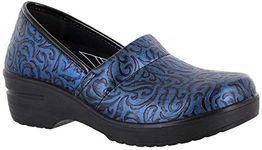 Easy Works by Easy Street Women's Laurie Clog, Navy Artisan Tool, 7.5 Wide