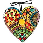 Donboly Large Mosaic Garden Heart Sculpture Decor Ornaments, Resin Colorful Love Garden Decorations, for Indoor Outdoor Home Bedroom Office Garden Large Garden (20cmx20cm)