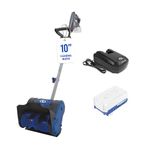 Snow Joe 24V Cordless Electric Shovel Kit w/ 4Ah Battery & Charger, 10″ Clearing Width, 210W Motor – Portable, Lightweight, Fast Ice & Snow Removal for Deck, Patio, Driveway, 24V-SS10