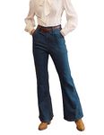 Belle Poque Women Skinny Fit Casual Jeans Trousers Tummy Control Trousers High Waist Trousers Deepblue XL BP0755A23-02