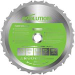 Evolution Power Tools FURY210-TCT Multi-Material Blade For Mitre Saws, Cuts Metal, Plastics, Laminates, Wood (Even with Embedded Nails), Carbide Tipped, 210 mm