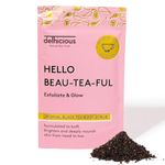 Delhicious Black Tea Body Scrub Exfoliator for Very Dry Skin - Himalayan Pink Salt Scrub with Almond Oil - Exfoliating Scrub for Soft, Smooth Skin - Natural, Vegan, Ayurveda - Original, 100g