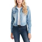 Jessica Simpson Women's Pixie Classic Feminine Fit Crop Jean Jacket, Maude, X-Large, Maude, X-Large