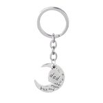 Prettyui Dad I Love You to The Moon and Back Key Ring Keyring Xmas Gift Silver, Keychain