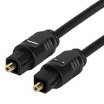 Cmple - Optical Audio Cable 12ft - Slim Fiber Optic Cable Ultra-Thin Gold Plated Toslink Cable Digital S/PDIF Audio for Soundbar Av Receivers, TV Sound Bar, Game Console Slim Optical Cord