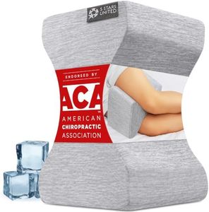 5 STARS UNITED Large Knee Pillow for Side Sleepers - Hip Pain Relief, Memory Foam Leg Cushion for Side Sleeping - Between Legs Pillow for Sciatica & Lower Back Pain, Arctic Gray