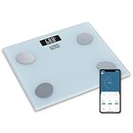 Sansui Smart Bluetooth Body Fat Analyser, Body Composition Weighing Scale, 150 kg (White)