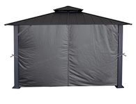 APEX GARDEN Universal Privacy Curtain Set for 10' x 12' Gazebo (Charcoal)