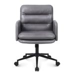 Youhauchair Adjustable Home Office Chair, Modern Mid Back Computer Desk Chair with Wheels, Ergonomic Upholstered Swivel Chair, Grey