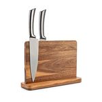 Knife Block Double-Sided Magnetic Knife Holder Multifunctional Wooden Knife Stand with Strong Magnetic Storage Organizer for Kitchen