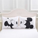 Haru Homie Microfiber Couples Mickey Mouse Mr&Mrs Pillowcases Set of 2, Gifts for Girlfriend, Boyfriend, Wife, Husband, Valentines Day, Wedding, 20"x 30"