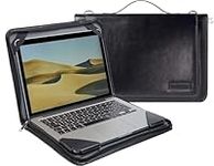 Broonel Black Leather Laptop Messen