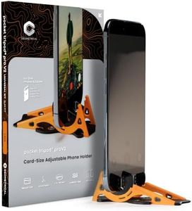 GEOMETRICAL Pocket Tripod PROv2 Universal Kit – Slim Fit Tripod for iPhone & Android, Adjustable Angles – Card-Size, Ultra-Compact Phone Tripod Stand for Photo & Video Creation – Lava Orange
