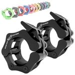 WARM BODY COLD MIND - Premium Reinforced Olympic Barbell Clips - 2 inch / 50mm - Barbell Collars, Weight Clips for Bars, Barbell Clamps for Olympic Bar, Gym Weightlifting Fitness Crossfit