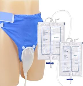 Urine Bags for Men, External Urinary Catheter for Male/Famale, Wearable Urinal Bag with Collection Urine Bag (2000ml & 1000ml), Urinary Drainage System, Portable Urine Catheter Bag