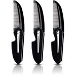 3 Pieces Folding Beard Comb Mustache Comb Small Pocket Comb for Men Everyday Grooming and Hair Care