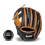 Franklin Sports RTP Teeball Performance Gloves and Ball Combo, Black/Tan, 9.5-Inch, Left Hand Thrower