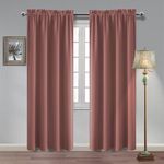Hiasan Blackout Curtains 2 Panels with Rod Pocket, Thermal Insulated Room Darkening Curtains 84 Inches Length for Bedroom, 52 Inches Width, Dusty Rose