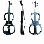 Full Size Silent Electric Violin Black Finish For Professional Practice
