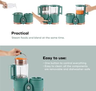 Babymoov Nutribaby Glass Baby Food Maker – Multi-Function Steamer & Blender