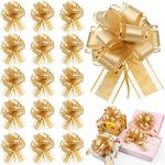 30 Pieces Large Gift Wrapping Pull Bows Ribbon Pull Bows Gift Bows for Valentine's Day Xmas Holiday Decoration Baskets Gift Present(Gold)