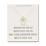 Philip Jones Guardian Angel Necklace with Quote Card Created with Zircondia® Crystals