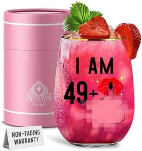 CROWNLY CRYSTAL® Regali Compleanno 50 Anni Donna Bicchieri Spritz Personalizzata Idea Regalo Anniversario Per Lei Regali Divertenti Regalo Nonna Regalo Amica Compleanno Regali Donna Originali E Utili