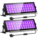 Lightasea 100W UV Black Light, Ultraviolet Floodlight Outdoor LED UV Light Bar 385-400nm IP66 Waterproof Stage Light Decoration Lighting for Fluorescent Party, Disco, Halloween, Christmas, Aquarium