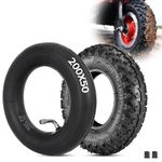 RUTU 200x50 Inner Tube & Tire,Scooter Wheels,Replacement for Razor,Pro Dirt,Drift Cart,Electric Scooters,Dune Buggy,High Rubber Content, TR87 Bent Valves