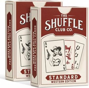 Shuffle Club Western Playing Cards – 2 Deck Cowboy-Inspired Set with Custom Face Cards – Vintage Decorative Gift for Collectors
