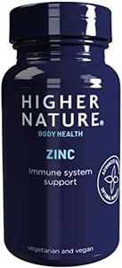 Higher Nature - Zinc - Immune System, Cognitive Function & Fertility Support - Gluten Free - Vegetarian & Vegan - 90 Tablets