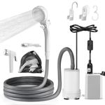 AUTOPkio Portable Camping Shower, Plug-and-Play Camp Showerhead Kit with Brushless Motor Camp Shower Pump for Outdoor Hiking, Rv Travel