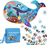 REMOKING Kids Toys 108 PCS Ocean Jigsaw Puzzle,Sea World Floor Puzzle with Storage Bag,STEM Learning Toys for Toddlers,Toy Gifts for 3 4 5 6 7 8 Year Old Toddlers Boys Girls Children