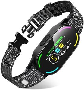 Dog Bark Collar, Rechargeable Smart Collar, with 4 Adjustable Modes Beep Vibration and 5 Adjustable Sensitivities, Bark Collar for Large Medium Small Dogs (Black)
